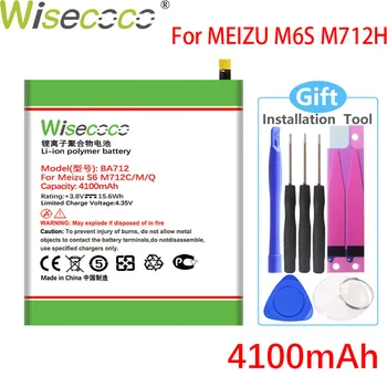 WISECOCO 4100mAh BA712 Akumulatoru Meizu S6 M712C M712M M712Q Viedtālrunis Augstas Kvalitātes Akumulatora+Izsekošanas Numuru