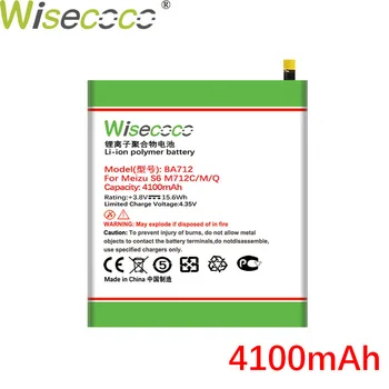 WISECOCO 4100mAh BA712 Akumulatoru Meizu S6 M712C M712M M712Q Viedtālrunis Augstas Kvalitātes Akumulatora+Izsekošanas Numuru