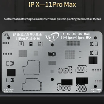 WL Dot Matrix Face ID LCD Ekrāna Kabeļu IC Mikroshēmā Skārda Veidni, BGA, Reball Trafaretu iPhone X XS MAX XR 11Pro MAKS.