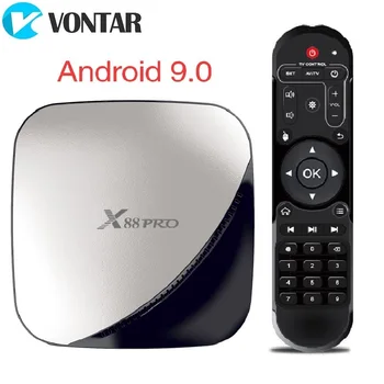 X88 PRO Android 9.0 TV Kastē Rockchip RK3318 4GB 64GB 2.4 G 5GHz Dual Wifi USB3.0 4K 60fps Set Top Box Google Play YouTube