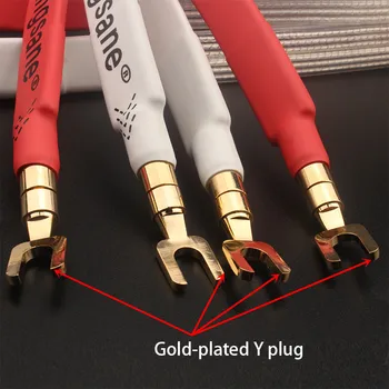 Xangsane drudzis pakāpes OCC silver-plated skaļruņa kabelis hifi mikro-kosmosa audio kabelis Banana plug-Y plug Banana plug-Banānu Y-Y
