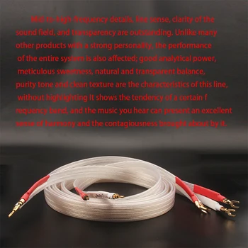 Xangsane drudzis pakāpes OCC silver-plated skaļruņa kabelis hifi mikro-kosmosa audio kabelis Banana plug-Y plug Banana plug-Banānu Y-Y