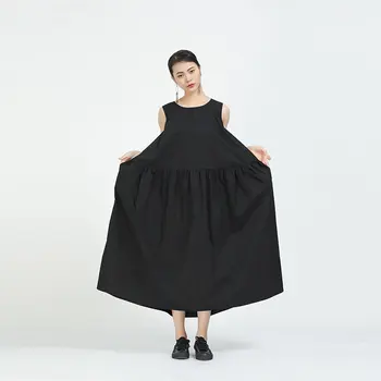 XITAO Plus Lieluma Kleitu Modes Jaunā Sieviešu 2020. Gada Vasaras Dieviete, Ventilators, Ikdienas Kabatas, bez Piedurknēm, Elegants Ikdienas Stila Kleita GCC3765