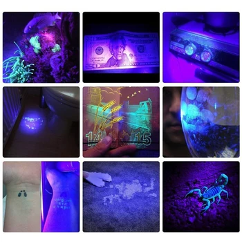 XPE LED WF-501B Taktiskās UV Medību Lukturīti, Violeta Scout Gaismas Lanterna Tālvadības Spiediena Slēdzis Ar Zaļu/Sarkanu Lāzera Punkts