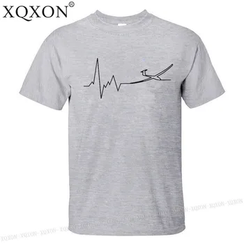 XQXON-sirdsdarbība planieris iespiestas jaunas stila vasarā kokvilnas t krekls vīriešu t-krekls t-veida topi K318