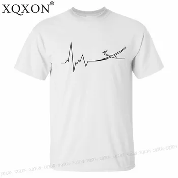 XQXON-sirdsdarbība planieris iespiestas jaunas stila vasarā kokvilnas t krekls vīriešu t-krekls t-veida topi K318