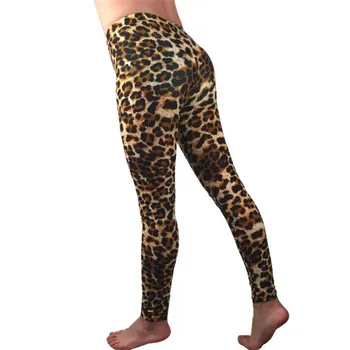 YGYEEG Modes Push Up Zeķes Sieviešu Treniņu Stulpiņi Slim Stulpiņi Poliestera Leopards Drukāt Jeggings Sieviešu Zīmuli Bikses XS-4XL