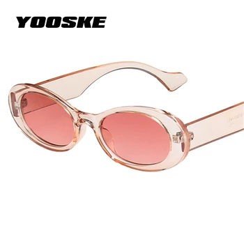 YOOSKE Mazas Ovālas formas Saulesbrilles Sievietēm, Vīriešiem Luksusa Zīmolu, Dizaineru, Saules Brilles Slīpumu, Klasiskās Zaļās Brilles UV400 Dāmas Spogulis