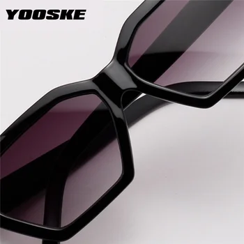 YOOSKE Vintage Daudzstūris 90s Saulesbrilles Luksusa Dizaineru Slīpums Toņu Melnās Saules Brilles Sievietēm Retro Klasiskās Brilles UV400 Spogulis