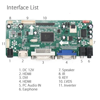 Yqwsyxl Kontroles padomes Monitoru Komplekts B141EW01 B141EW02 B141EW03 HDMI+DVI+VGA LCD LED ekrānu Kontrolieris Valdes Vadītāja