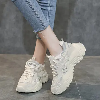 YRRFUOT Outddor Gadījuma Sievietes Sneaker Visu maču Modes Sieviete Sneaker 2020. Gadam Pavasara/Rudens Jaunu Platformu, Čības Sieviešu Kurpes Chunky
