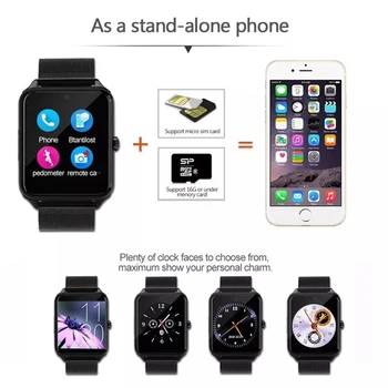 Z60 Bluetooth Smart Skatīties Tālrunis Vīriešu un Sieviešu Atbalsta 2G SIM TF Kartes Kamera Android Iphone, Huawei Xiaomi Smartwatchs PK GT08 X6