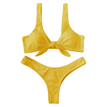 ZAFUL Sievietes Sexy Bikini Komplekts Peldkostīmi Mezgloti Polsterēta Siksna Peldkostīmu Bezmaksas Vadu Liekšķere Kakla peldkostīms Peldēšanas Tērps