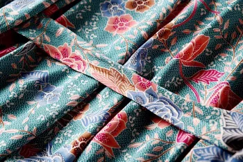 Zaļā V kakla Atrašanās vietas Kamēlijas Ziedu Drukāt Garo Kimono Krekls BOHO Brīvdienu Loku, Cilpu uz augšu Vērtnes Long Cardigan Zaudēt Blūze Topi