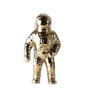 Zelta Kosmosa Cilvēks Skulptūru Astronauts Modes Vāze Radošo Mūsdienu Keramikas Kosmonauts Modelis, Ornaments, Dekorācijas, Dārza Statuja Mājas