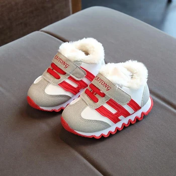 Ziemas bērnu apavi 0-2-3 gadus veco zēnu kokvilnas, plīša kurpes bērnu, kas Nav Slīdēšanas sporta kurpes meiteņu kājām