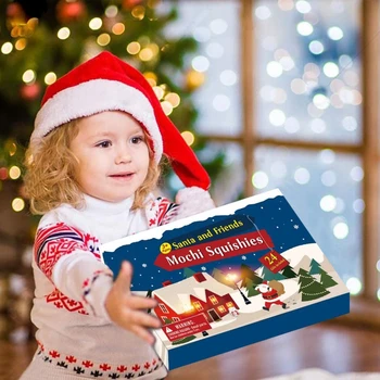 Ziemassvētku Adventes Kalendārs 24PCS Dažādiem Cute Dzīvnieku Rotaļlietas, Saspiežot Stresa Ziemassvētku Atpakaļskaitīšanas Rotaļlietas, Dāvanu Bērniem
