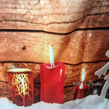 Ziemassvētku Dušas Aizkars Apgaismota Iespiesti Laimīgu Jauno Gadu, Silts Sveču gaismā, Koka Māja, Sarkans Ūdensizturīgs, Aizkars Dušas Vannas istaba