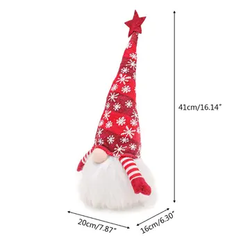 Ziemassvētku Elf Apdares Ilgi zviedru Cepure Gnome Tomte Lelle Rotājumi LED Gaismas 50JD