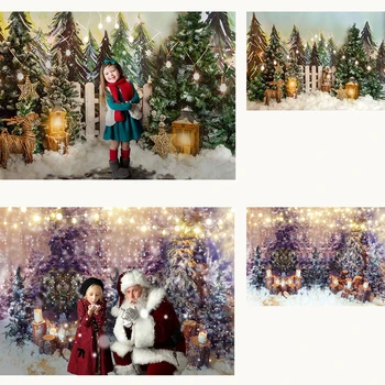 Ziemassvētku Fotogrāfija Backdrops Jauno Gadu Un Ziemā Sniegpārslas Koka Dekors Mirdzēt Chirldren Dzimšanas Dienu, Bērniem Studija Foto Foni