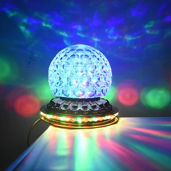 Ziemassvētku ktv Puse Skatuves Apgaismojums DJ Disco Gaismas Efektu Mini Rotējošas Krāsains LED Stage Light Mājas Kristāla Strobe Burvju Bumbu