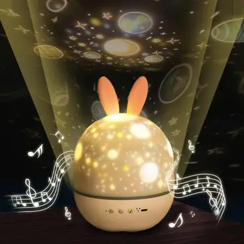 Ziemassvētku Romantiskās Mūzikas Nakts Gaismas Bērni Dāvana Bērniem, Guļamistaba Zvaigžņu Nakts Lampas LED prožektoriem Apdare dropshipping