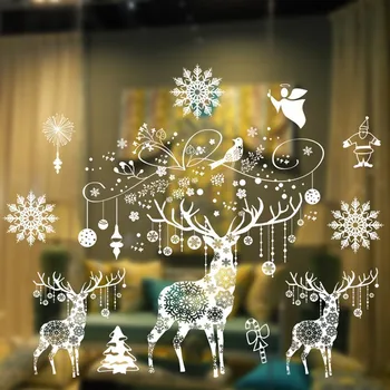 Ziemassvētku rotājumi, logu uzlīmes, liela izmēra Ziemassvētku rotājumi logu stikls uzlīmes Ziemassvētku puse jaungada Diena Jaunu