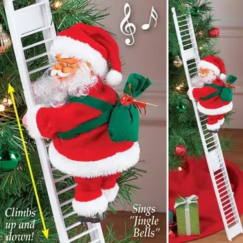 Ziemassvētku Un Santa Claus Elektriskā Kāpt Kāpnes Piekārtiem Rotājumi Eglīšu Rotājumi Smieklīgi Jauno Gadu Bērniem Dāvanas Puse Dekori