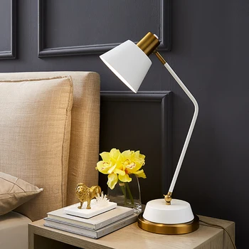 Ziemeļvalstu led galda lampa vienkāršs gaismas luksusa radošo E27 acu guļamistabas gultas pētījumu, lasīšanas lampām