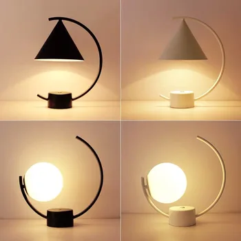 Ziemeļvalstu Stikla Bumbu LED Galda Lampa, Lampas Guļamistabas Gultas Lampa, Gulta Light Living room gaismas Art Deco maison Gaismas Ķermeņi,