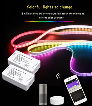ZIGBEE LED RGB Kontrolieris KMT Zigbee Kontrolieris LED DC12 24V LED Lentes Kontrolieris ZLL App Kontrolieris RGBW RGB Zigbee Reostats