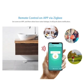Zigbee Smart Home Ūdens Noplūdes Sensors Bezvadu Plūdi Detektors, Ūdens Noplūdes Detektors Brīdinājumu Ūdens Līmeņa Pārplūdes Signalizācijas Tuya Sma