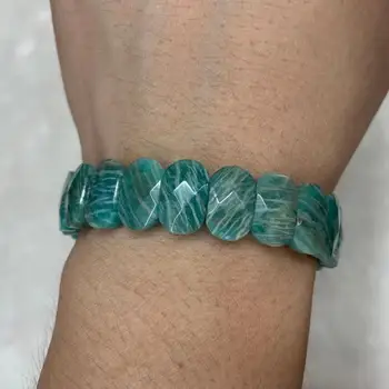 Zila amazonite akmens krelles, rokassprādzi dabas dārgakmens rotaslietas rokassprādze, lai sieviete dāvanu vairumtirdzniecības !