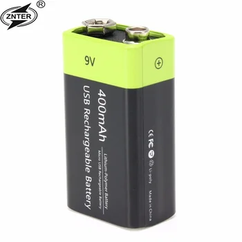 ZNTER Ultra Efektīvu 9V 400mAh USB Uzlādējams Litija Polimēru Baterija 9V Par RC Kamera Dūkoņa Piederumi