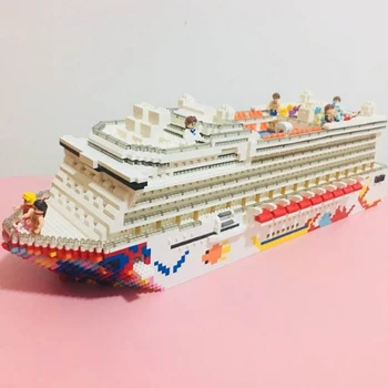 ZRK 7800 Luksusa Kruīza Lainera Kuģa Lielu Laivu 3D Modeli 4950pcs DIY Mini Dimanta Bloki, Ķieģeļi Celtniecības Rotaļlieta Bērniem, kas nav Kaste