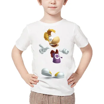 Zēni Karikatūra Rayman Legends Piedzīvojumi Spēle Druka T kreklu Bērnu Meiteņu Vasaras Balts Tops Bērniem Gadījuma Smieklīgi T-krekls,HKP5204