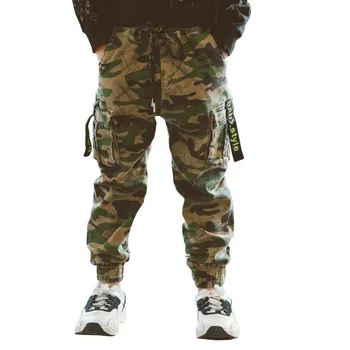 Zēnu Bikses Bērniem Outwear Camo bikses Kids Armija Dizains Krāsains bikses bērniem, pavasara rudens kamuflāžas bikses pusaudžu elsas