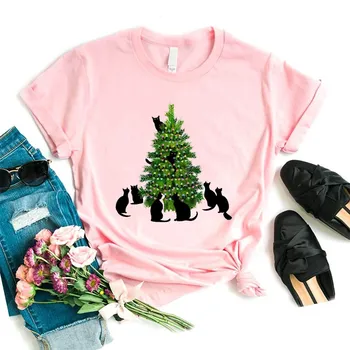 Zēnu un Meiteņu Modes Kokvilnas T-krekls Ziemassvētku Drukāšanas Lielgabarīta T Krekls Vasaras Harajuku T Vīriešiem/Sievietēm Unisex t-veida