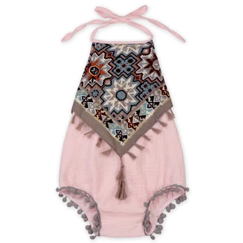Zīdaiņu Bērnu Meitene Ziedu Romper Jumpsuit Apģērbs Sunsuit Playsuit Bērniem Toddler Meitenēm, Vasarā Ziedu Vintage Kombinezonus bērniem
