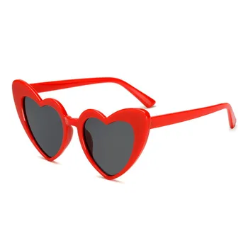 Zīmola Dizaineru, Vintage Saulesbriļļu Modes Mīlestību Sirdī Saulesbrilles Sievietēm, gudrs, seksīgs retro Cat Eye Vintage lētas Saulesbrilles sieviešu sarkana