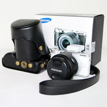 Ādas fotokameras soma soma Roktura Siksna par Samsung NX300 18-55mm 20-50mm objektīvs