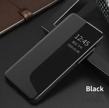 Ādas Logu Skats Smart Flip Case for Huawei P40 P20 P30 Pro lite E plus Mate 20 y7p y6p y5p Magnētisko P Smart 2019 Tālruņa Vāciņu