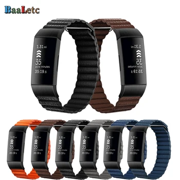 Ādas Watchband Siksnu Fitbit Maksas 3 4 Magnētiskā Nomaiņa Band Aproce Siksnu Maksas 4/Maksa 3/Maksa 3 SE