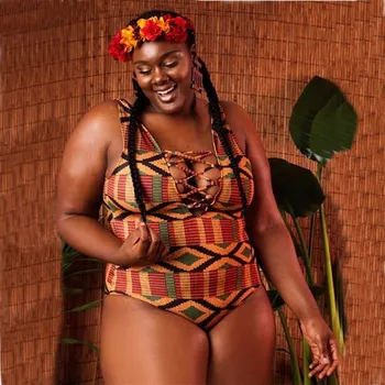 Āfrikas Peldkostīmi Sievietēm, Plus lieluma viengabala Peldkostīms sieviešu Liels, Liels Peldēšanas peldkostīms, Aptaukojusies Sieviete Drukāt Brazīlijas Monokini 4XL