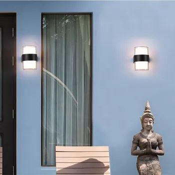 Āra Augšu un uz Leju, Sienas Lampas 5W 10 W Dual Head Taisnstūra Pagalmu LED Gaismas Ūdensizturīgs Mājas Apdare Dārzu, Veranda Sienas gaismas