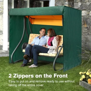 Āra dārza krēsls swing putekļu vāciņa, saules ēnā un ūdensnecaurlaidīgs PE dubultu rāvējslēdzēju pagalmā nojume karājas krēsla pārsegs