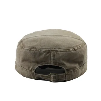 Āra elpojošs militārās cepures Klasika Vintage Flat Top Kokvilnas Džinsa Hat Visor Caps Biezāka Klp Silts Militārā Cepure Vīriešiem 11.5