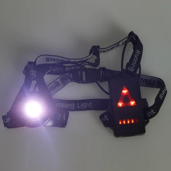 Āra Sporta LED Nakts Gaitas Gaismas USB Lādējamu Krūtīm Lampas Drošības Skriešanas Brīdinājuma Gaismas Velo Lukturītis