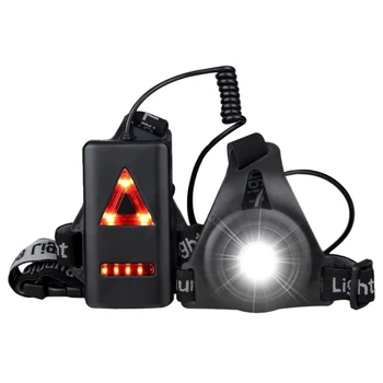 Āra Sporta LED Nakts Gaitas Gaismas USB Lādējamu Krūtīm Lampas Drošības Skriešanas Brīdinājuma Gaismas Velo Lukturītis