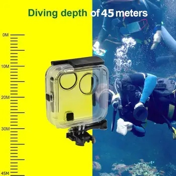 Āra sporta ūdensizturīgs gadījumā seguma 45 metrus zemūdens niršanas rūtiņu GoPro Kodolsintēzes 360 ūdens sporta piederumi